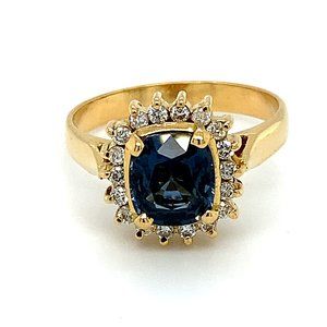 Certified Cobalt Blue Spinel 2.00ct Diamond Ring